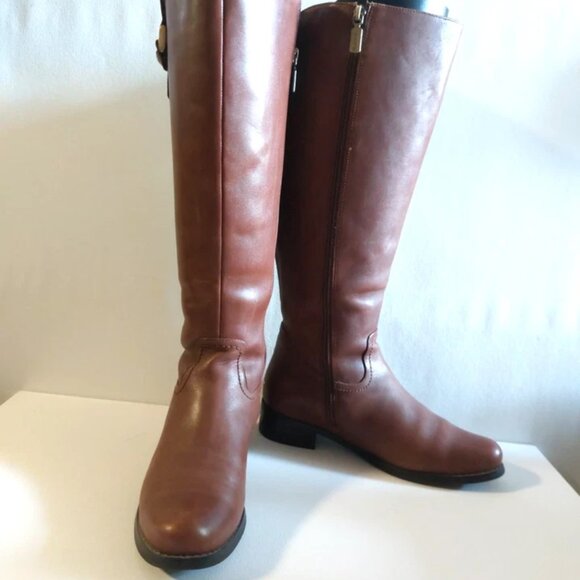 BLONDO Waterproof Wide Calf Brown Leather Riding Boots sz. 7.5 M - Picture 3 of 17